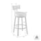 Armen Living Dalza Swivel Counter Stool in Mocha Finish with Brown Faux Leather 840254333581 - alternate 3